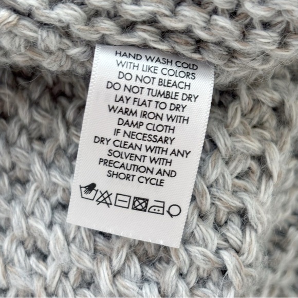 Apiece Apart Ines Fringe Alpaca Sweater Vest Small Turtleneck Grey - Picture 11 of 12